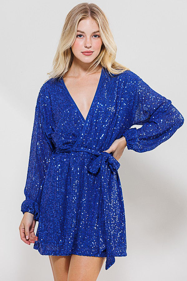 Royal Sequin Dress -ANA51 Royal Sequin Dress -ANA51