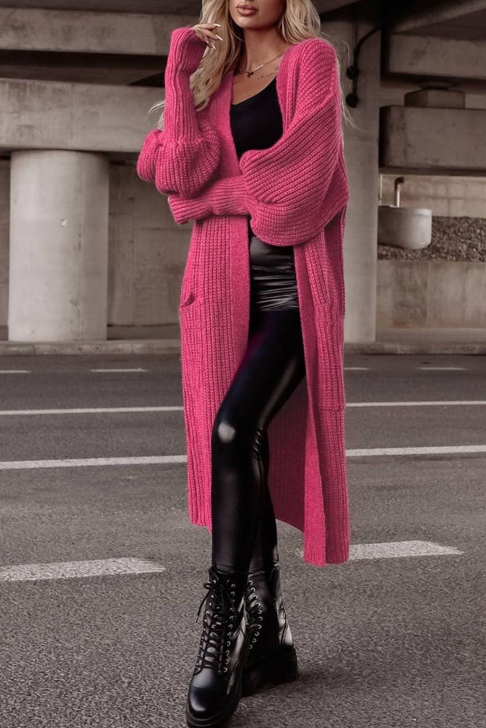 Long Pink Cardigan