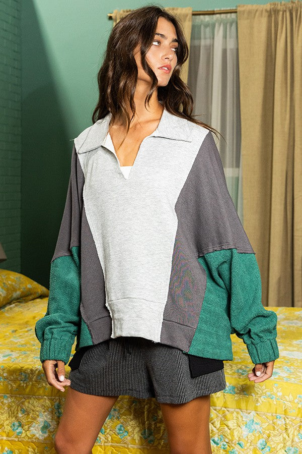 Collard Vneck Sweater