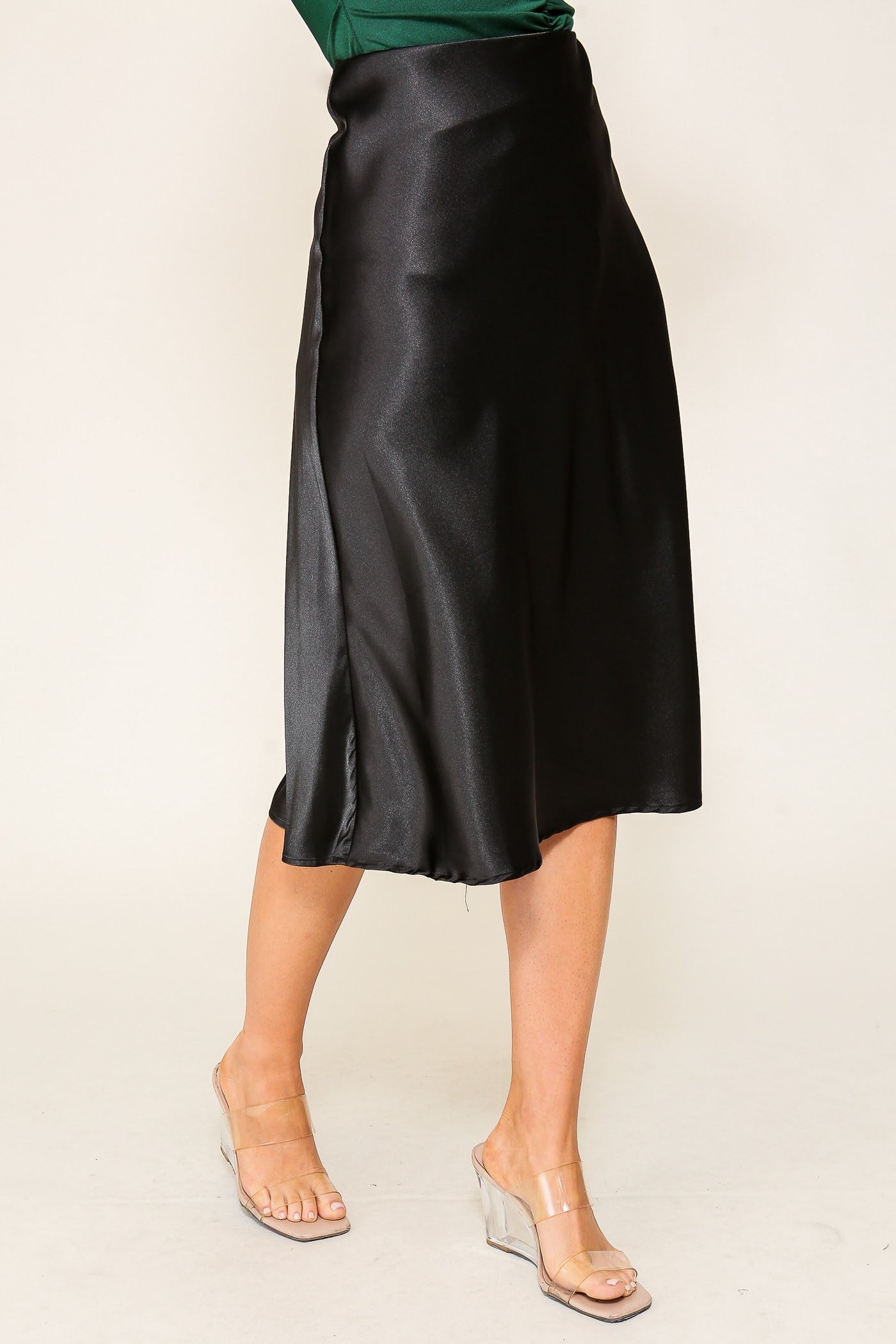 Black Satin Skirt