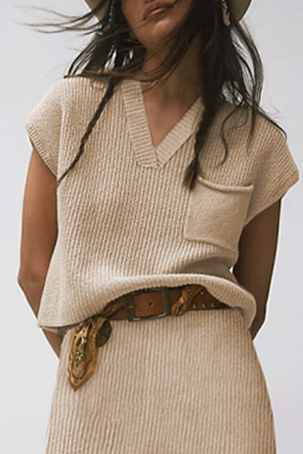 Tan Sleeveless Sweater