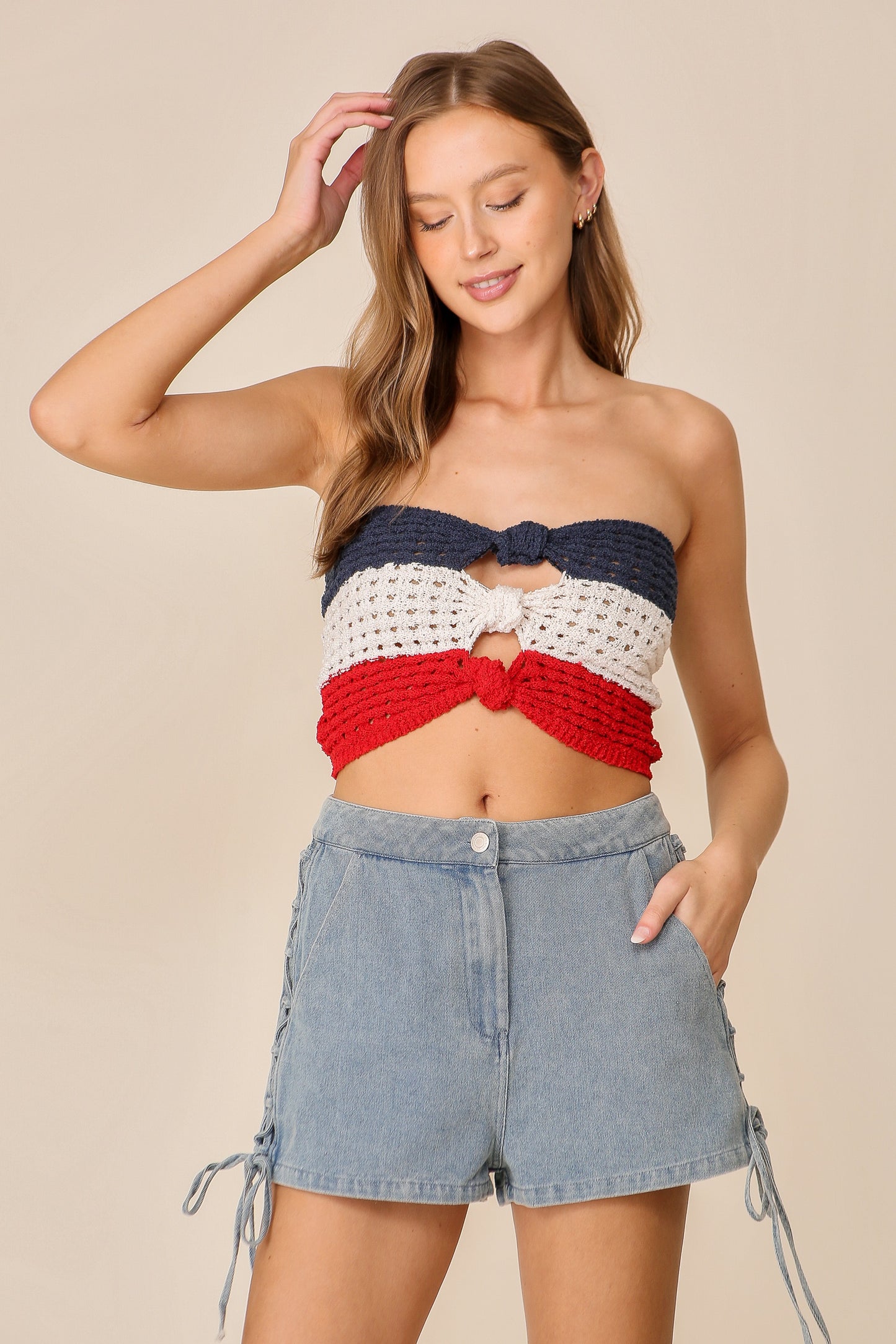 Americana Front knot top