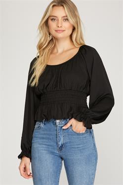 Joy BLK Satin top