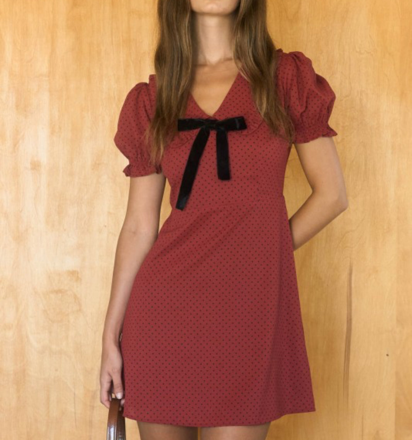 Red polka dot dress