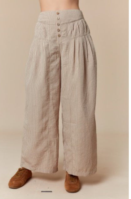 Tan shirring Pants