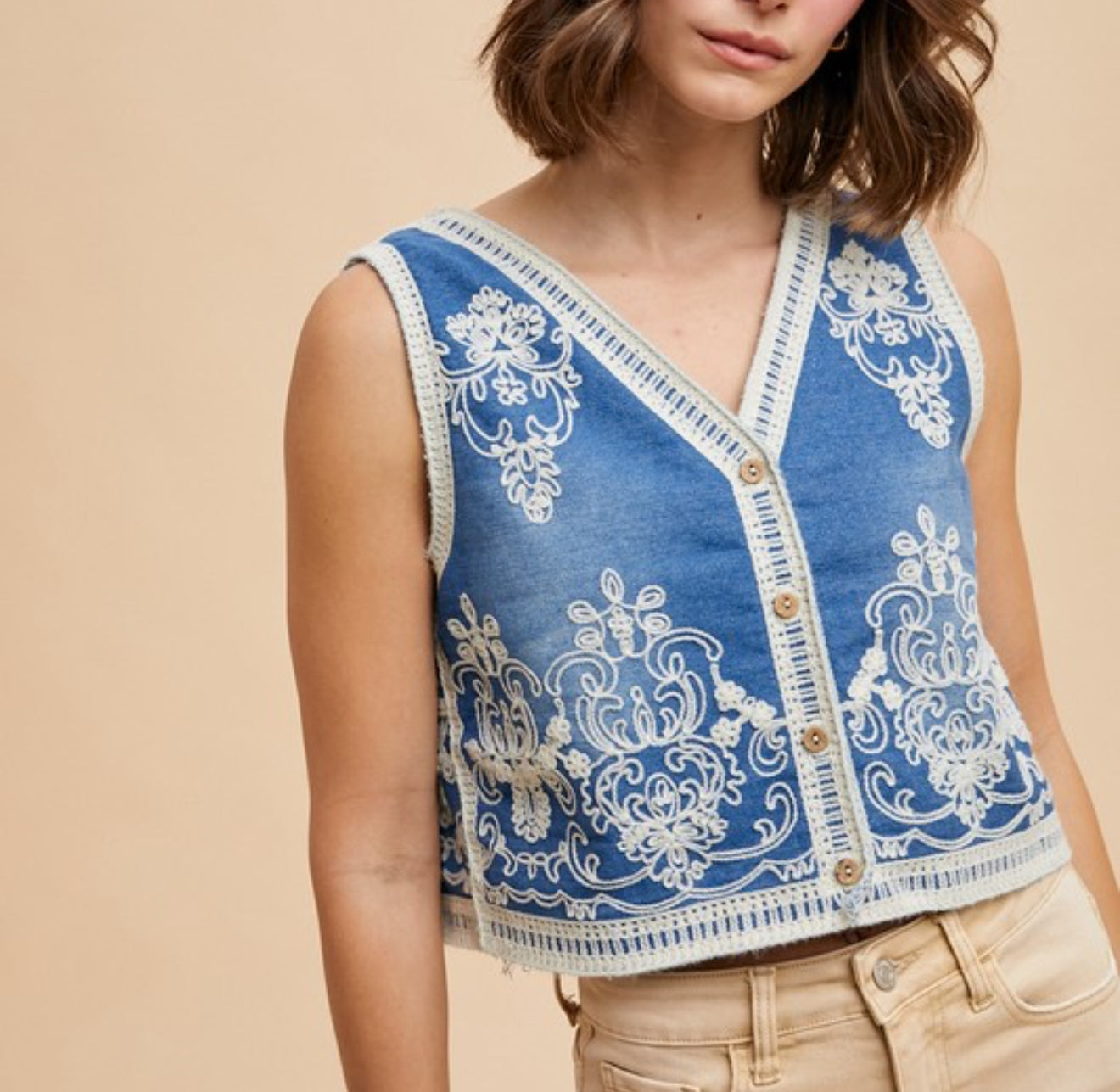 Coastal denim vest