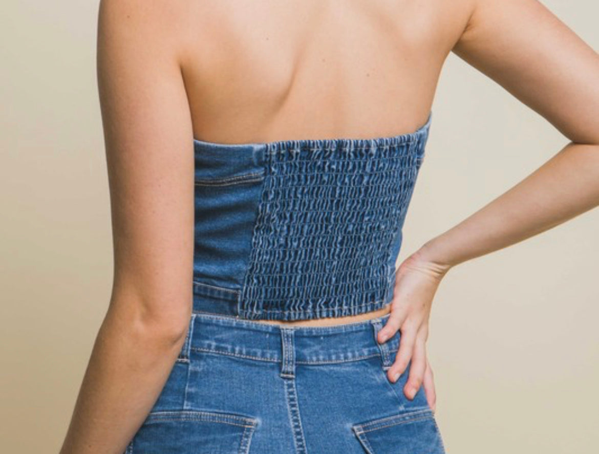 Denim crop top