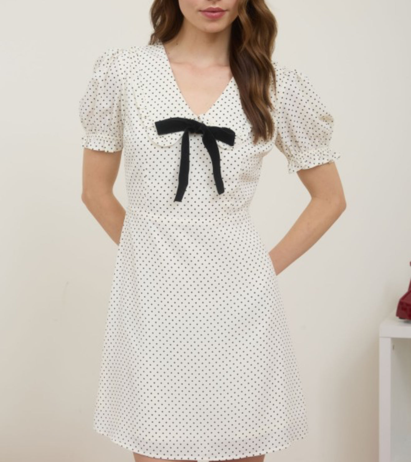 Polkadot collard dress