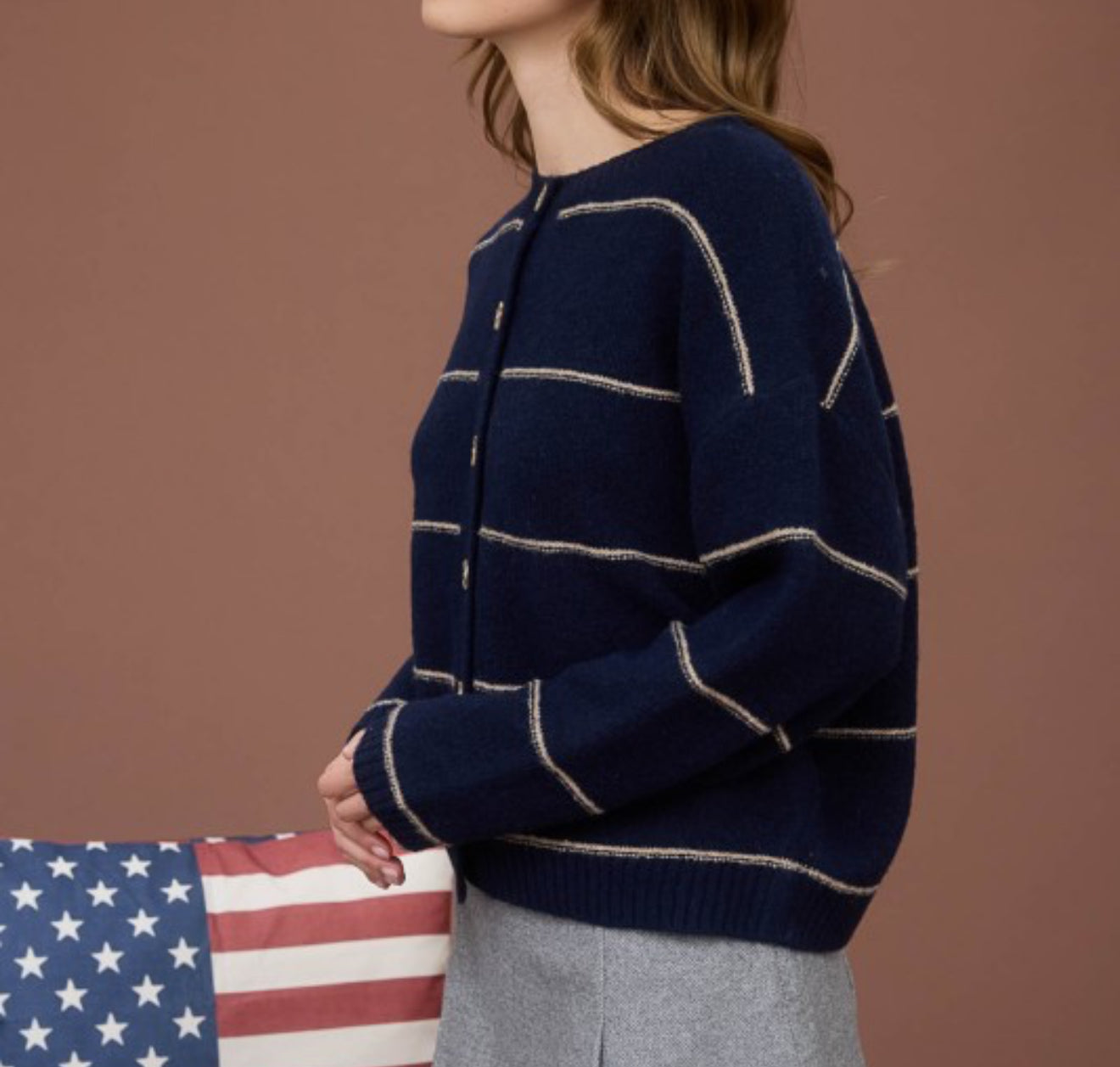 Striped navy cardigan