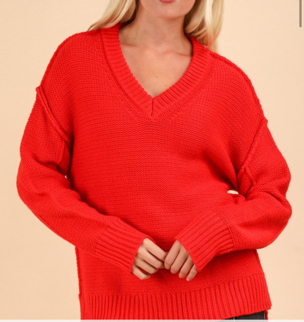 Red chunky sweater