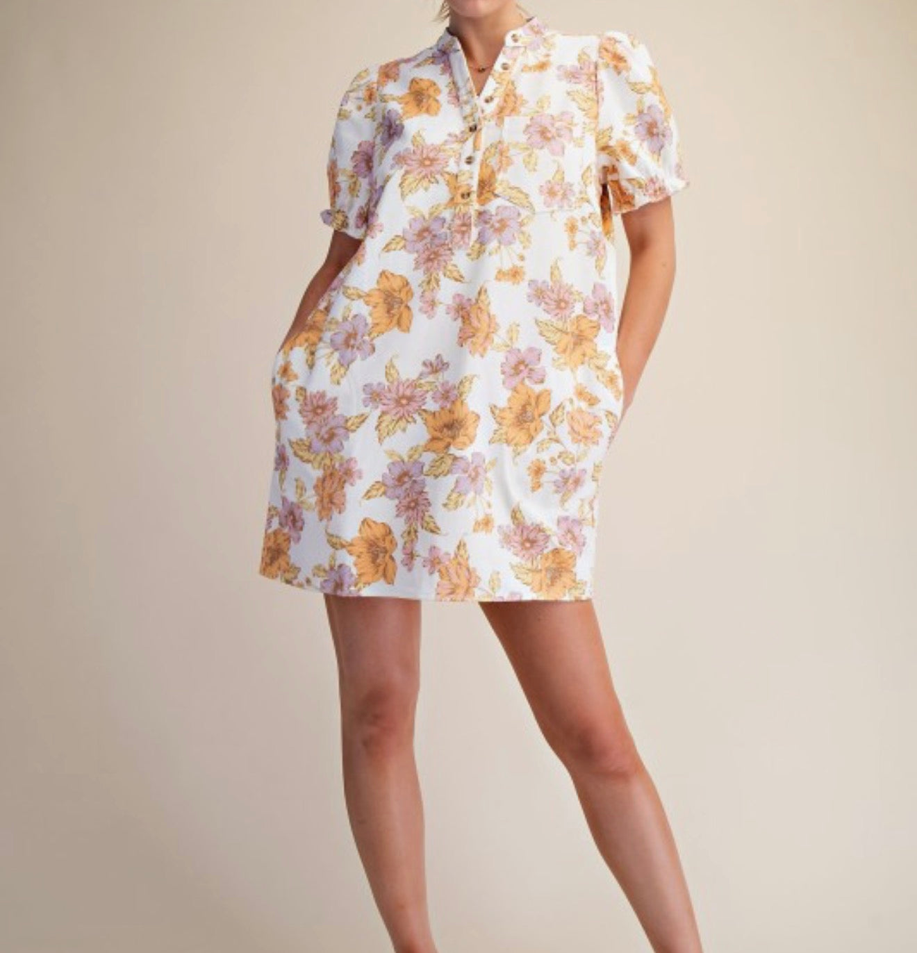 Puff sleeve dress