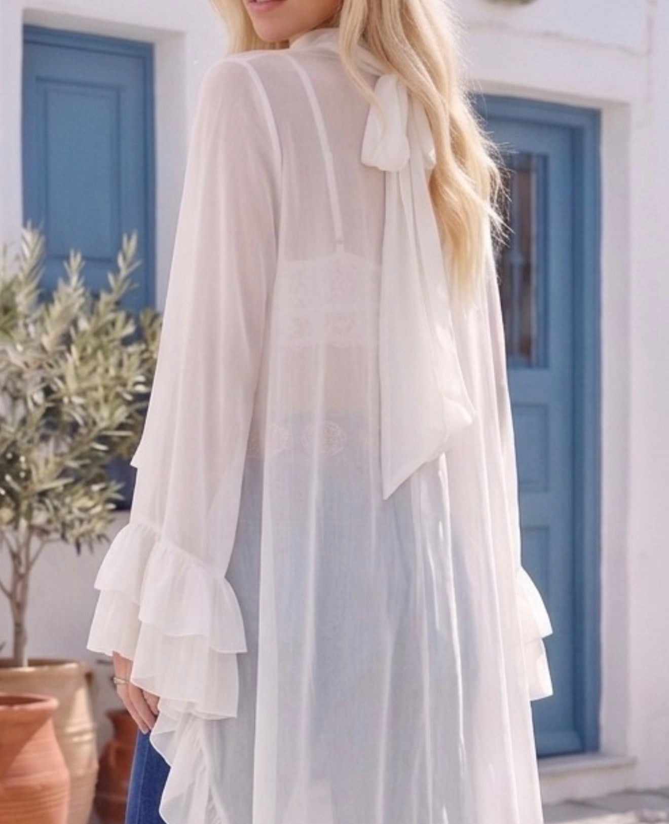 White Ruffled Blouse