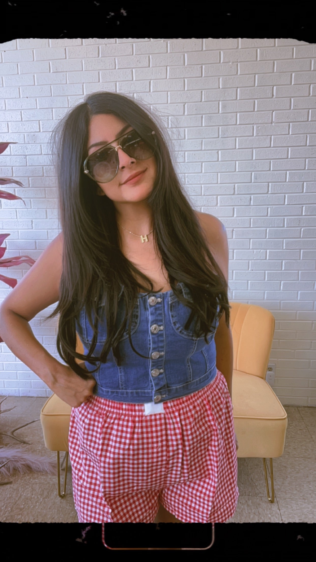 Denim crop top
