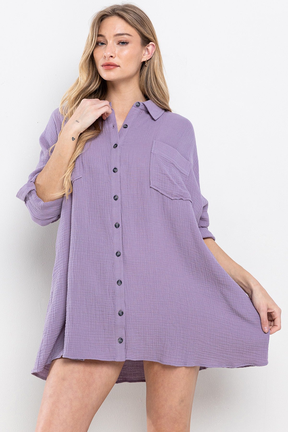 Lavender Gauze BF top
