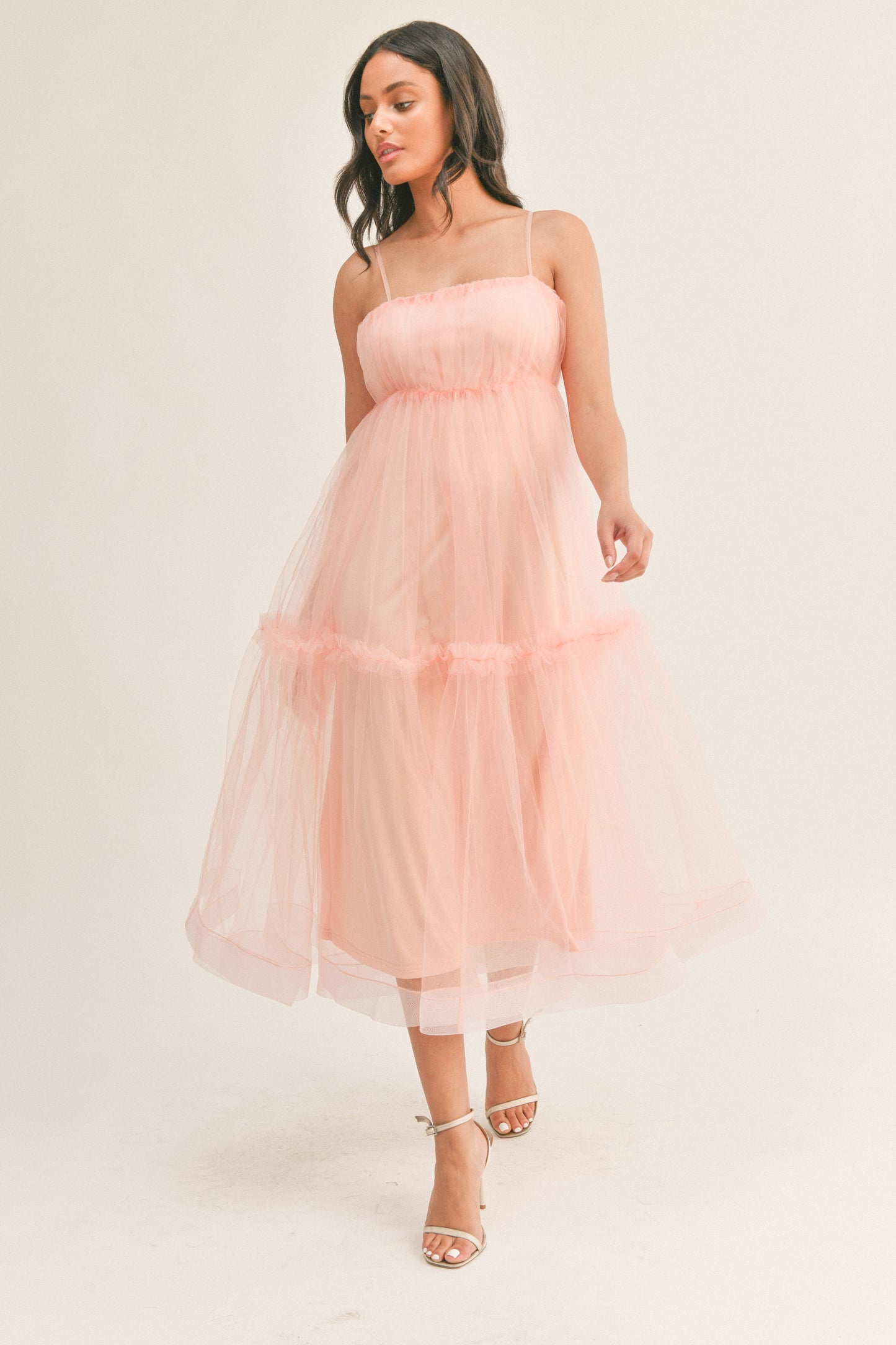 Tiered Peach Dress