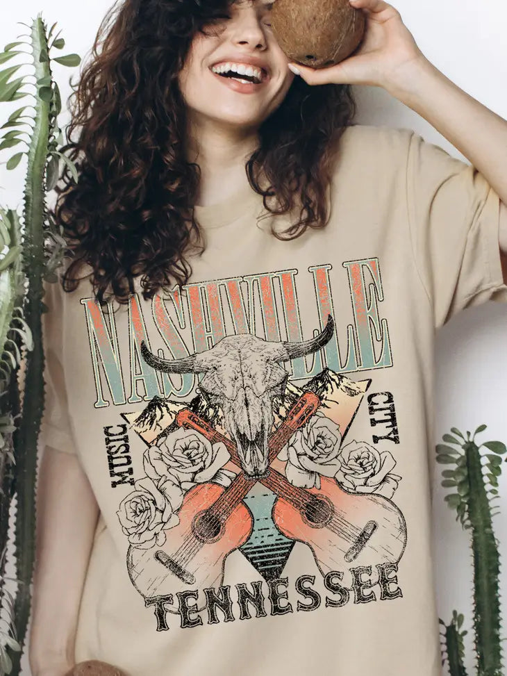 Tan Nashville OS Tee