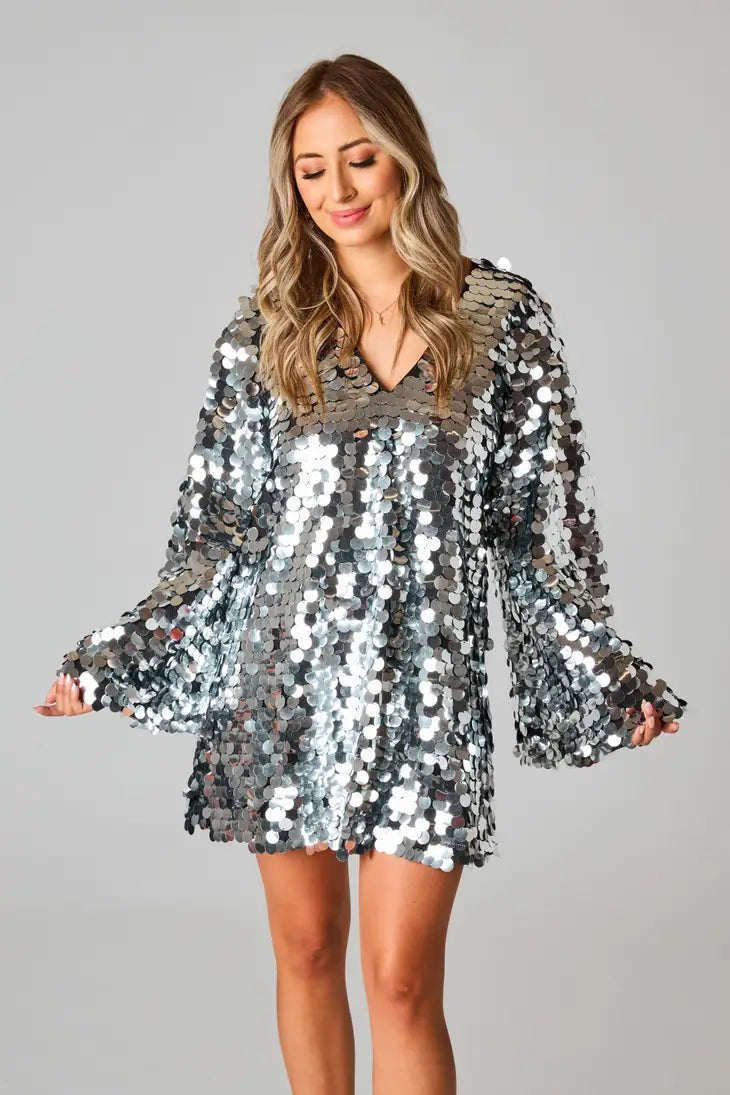 Silver Sequin Dress