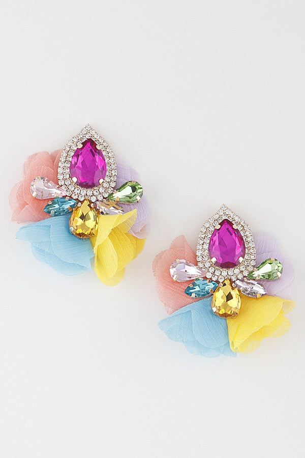 Teardrop Petal Drop Earrings