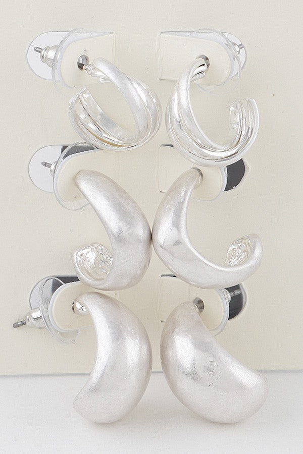 Silver Hoop Set