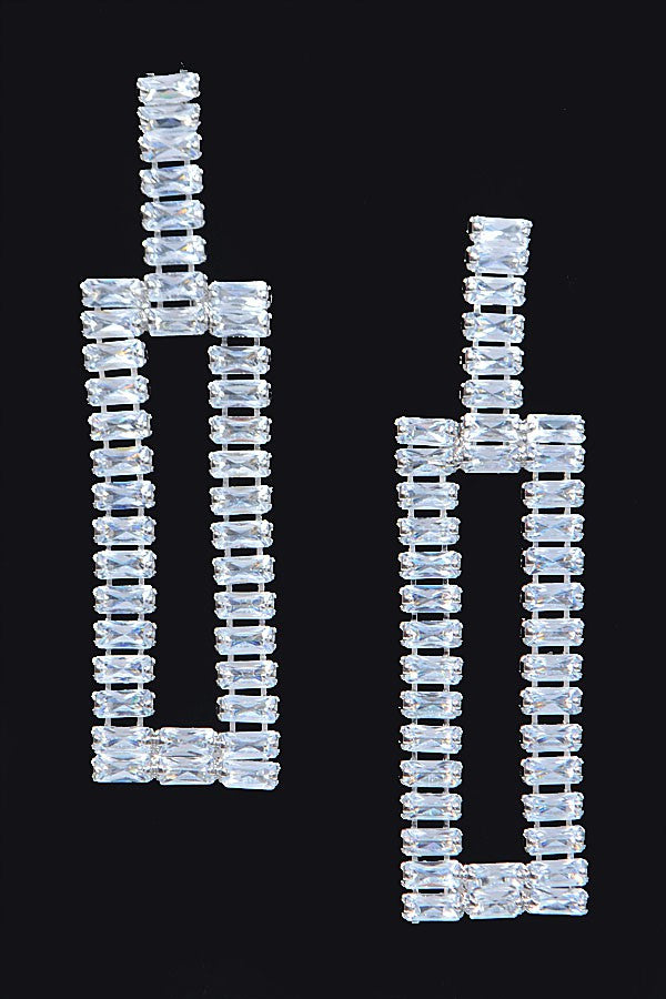 Silver Rhinestone Earrings