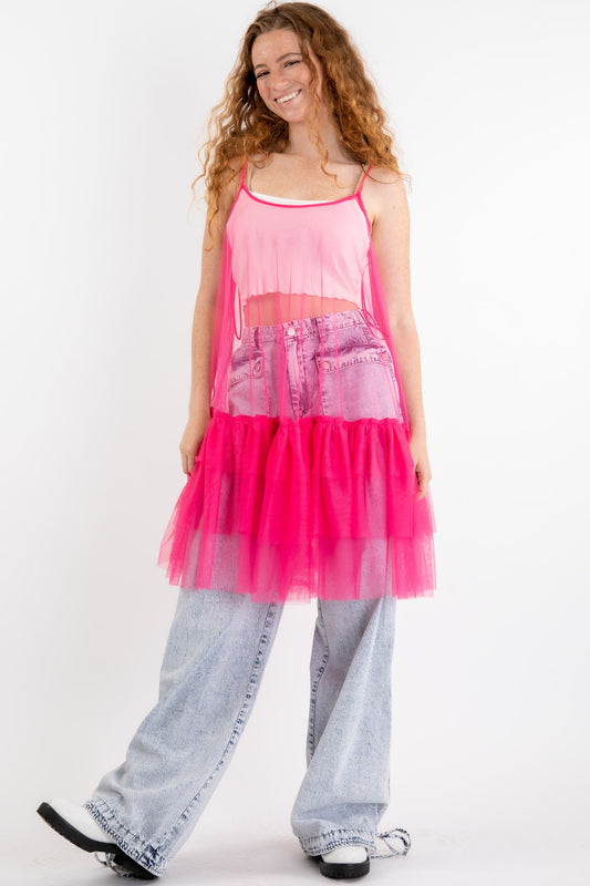 Hot Pink Mesh Top
