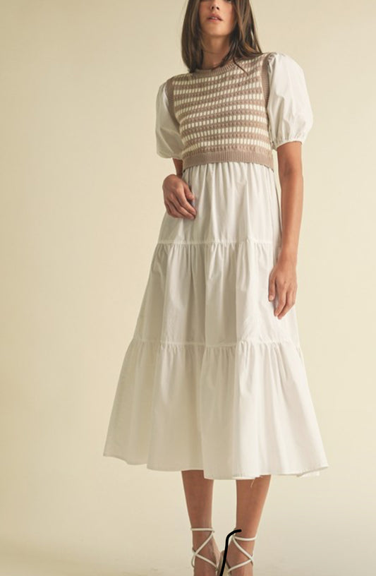 Sweater tiered dress