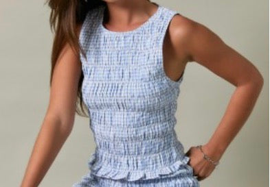 Blue gingham top