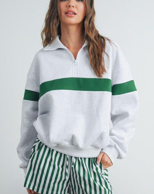 Heather half zip