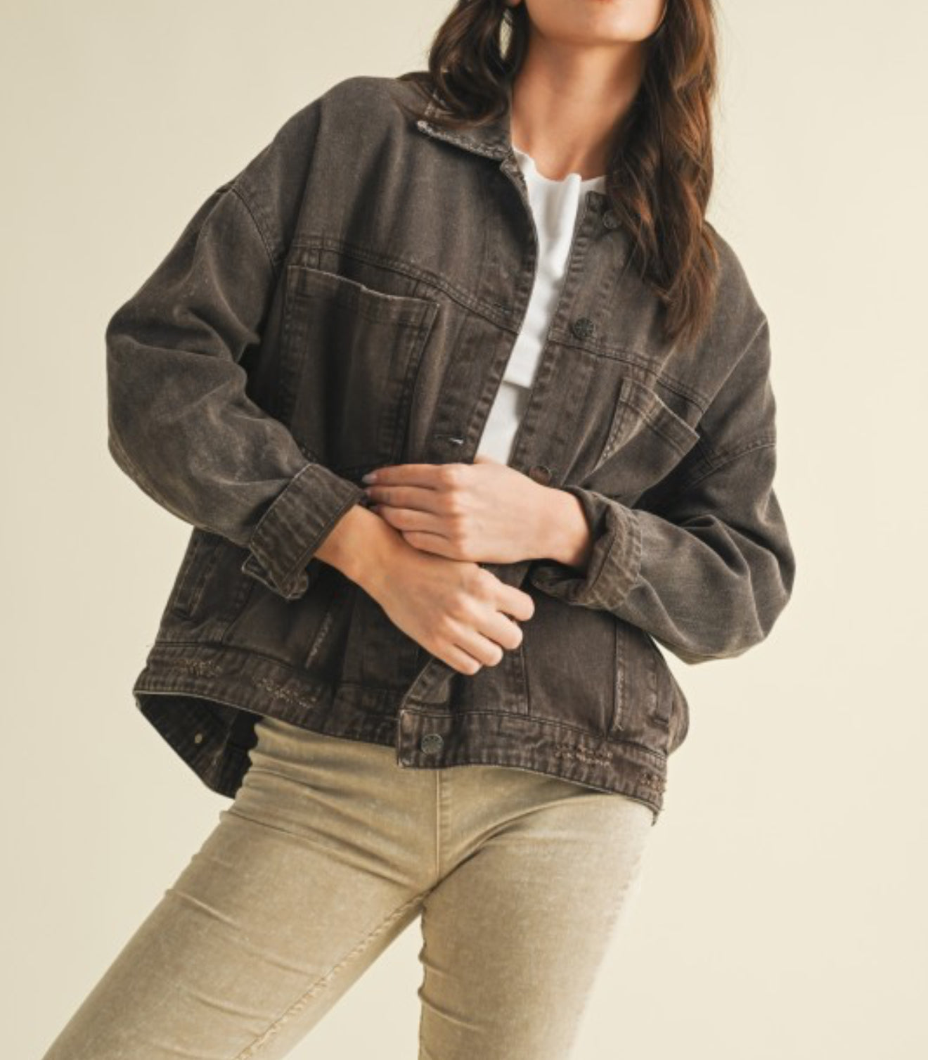 Coffee denim jacket