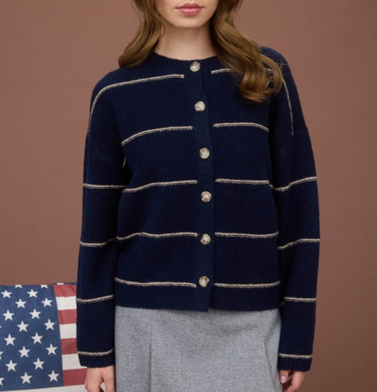 Striped navy cardigan