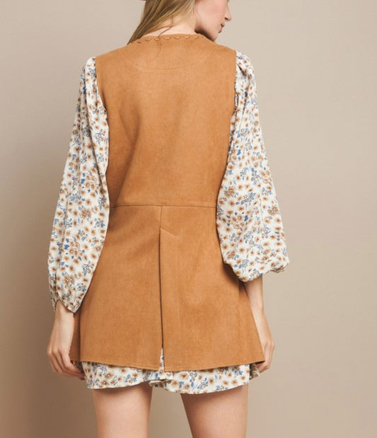 Boho suede vest