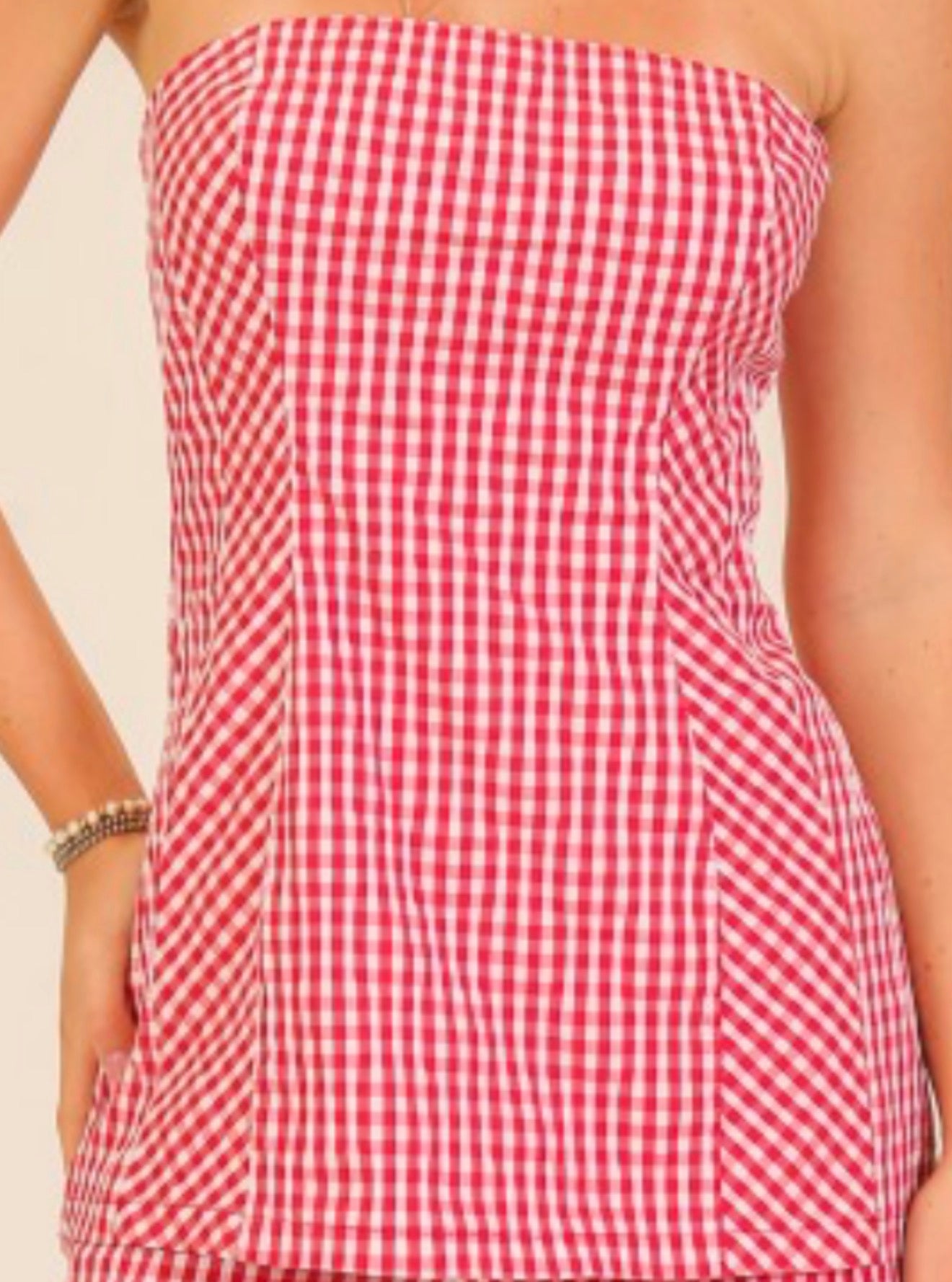 Red gingham top