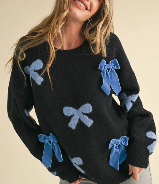 Velvet Bow Sweater