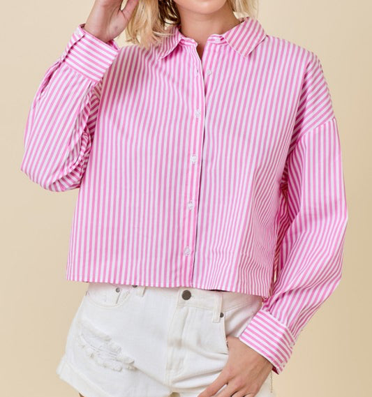 Pink collars top