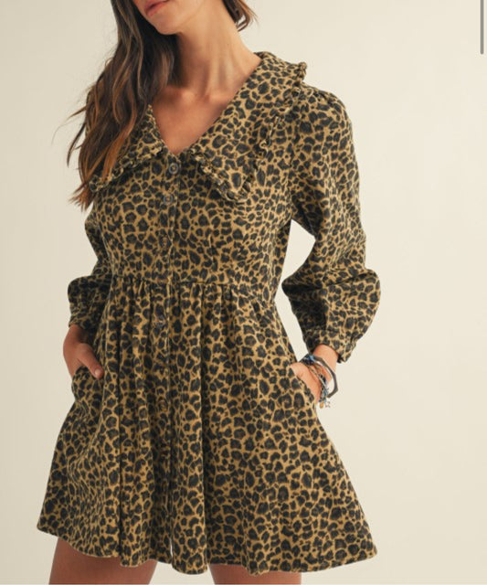 Sailor leopard dress