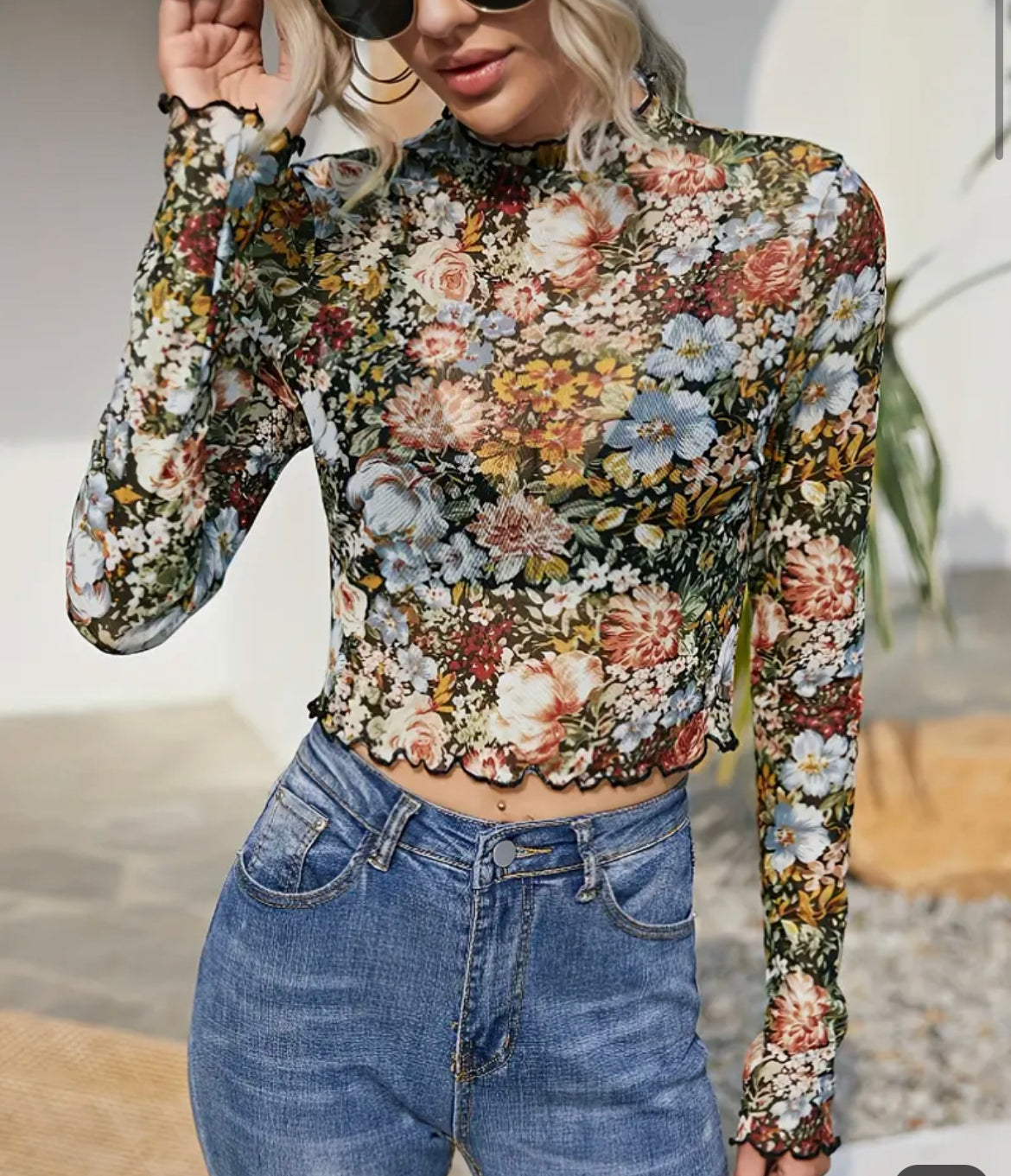 Bouquet Mesh Top