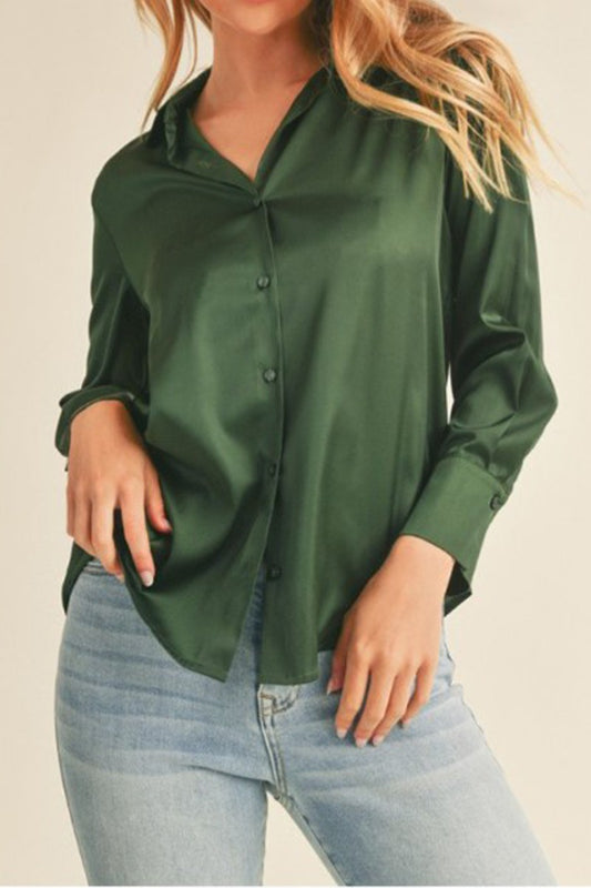 MOSS SATIN TOP