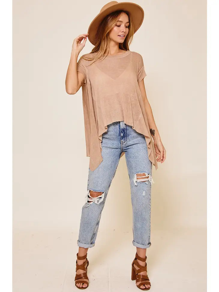 Taupe Wash Top