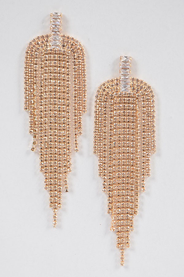 Rhinestone Curtain Earrings