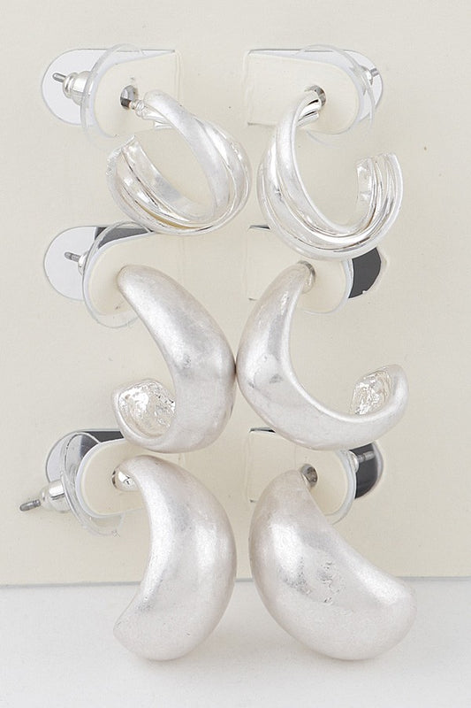Silver Hoop Set