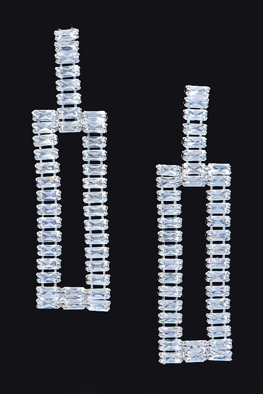 Silver Rhinestone Earrings